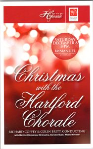 Program cover - Christmas with the Hartford Chorale